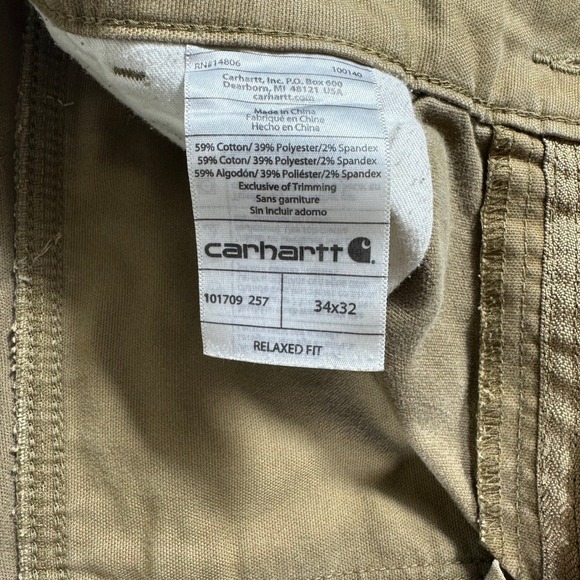 Carhartt Mens Relaxed Fit Canvas Work Pants 32x30 Brown Carpenter Utility - Picture 3 of 10